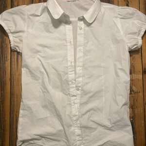 White Short Sleeve Button-Up Shirt